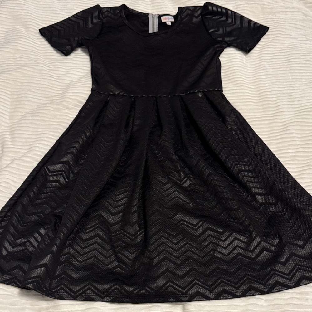 Black Chevron Elegant Midi Dress Sz small nice quality worn once Lularoe